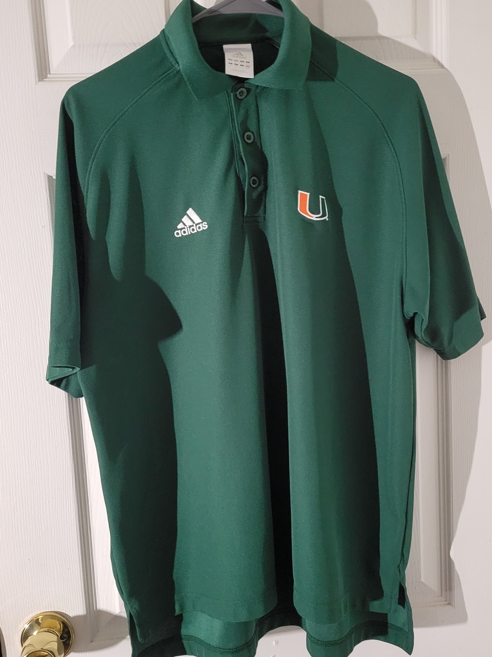adidas Men’s Dark Green Polo with University U Logo